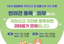 경기도, 동물 등록 자진신고 및 집중단속 운영… 올해는 5월 ‧ 9월 두 번, 안전한 내장형 칩으로 반려견 등록하세요.
